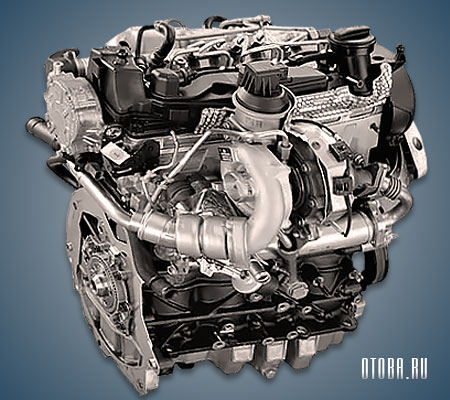 2.0-литровый дизельный двигатель VW CBAB вид сзади.