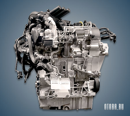 1.2-литровый бензиновый двигатель VW CBZB вид сзади.