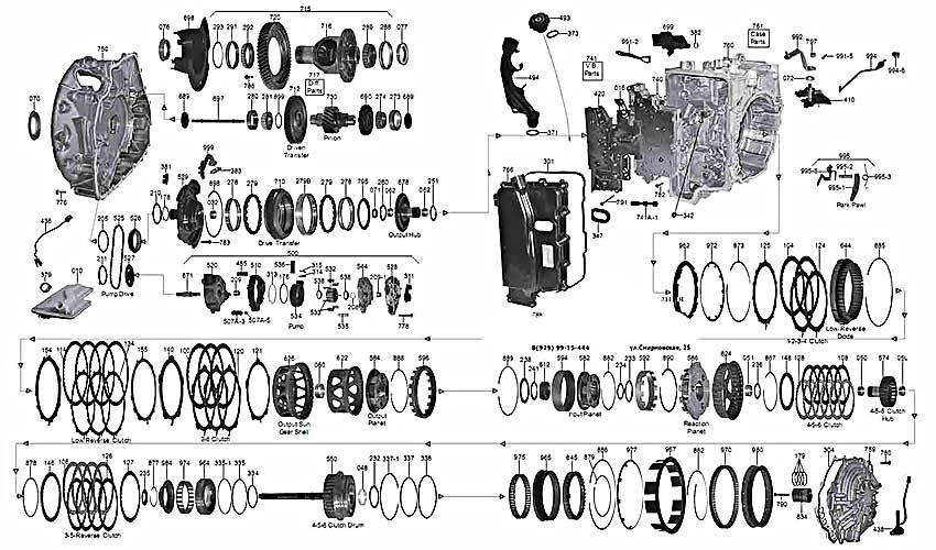 6-ступенчатая автоматическая коробка General Motors 6Т70 схема.